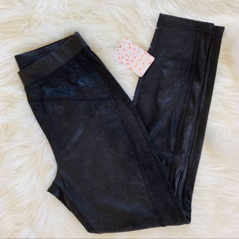 Free People faux Suede Leather Leggings Size XS